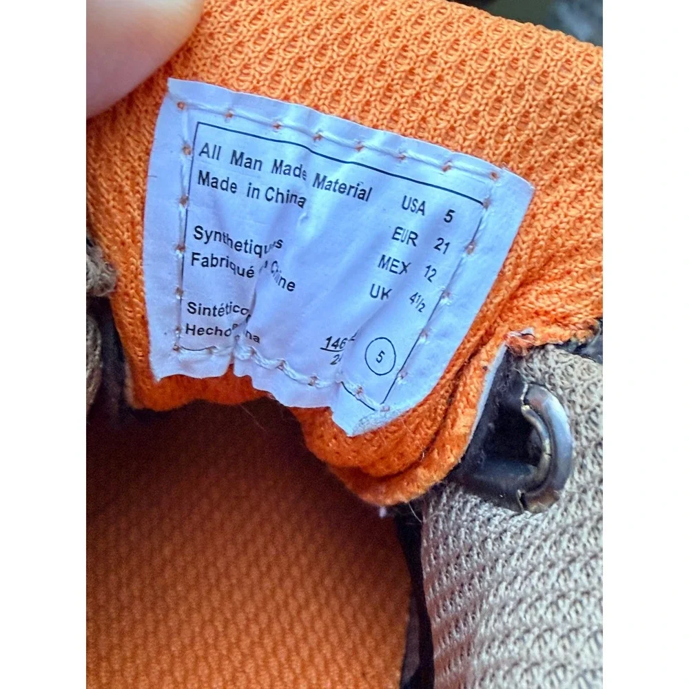 Smartfit Toddler Boys Brown Orange Sneakers Shoes Size 5 Hook Loop Strap 1461524